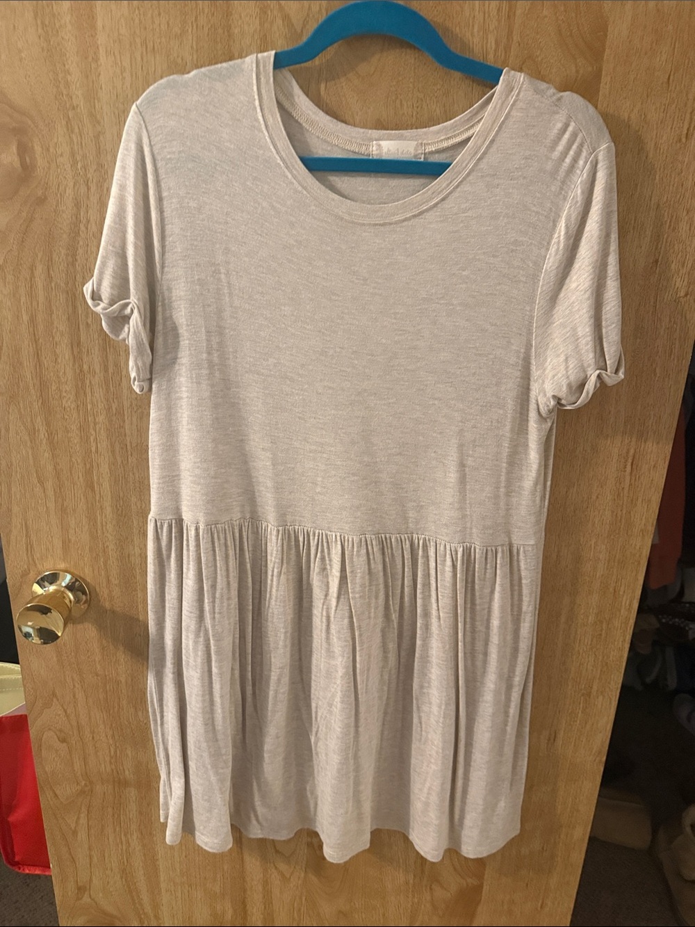 Altar'd State Cream Short Sleeve Peplum Mini Dress